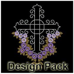 Cross and Rose machine embroidery designs