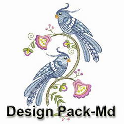Jacobean Birds(Md) machine embroidery designs