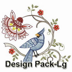 Jacobean Birds(Lg) machine embroidery designs