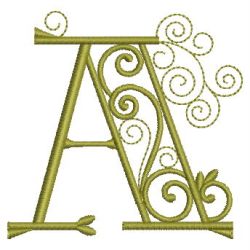 Curly Alphabets 01 machine embroidery designs