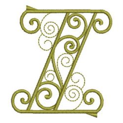 Curly Alphabets 26 machine embroidery designs