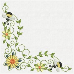 Bee Corner Decorations 02(Lg) machine embroidery designs