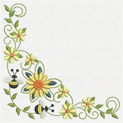 Bee Corner Decorations 04(Lg) machine embroidery designs