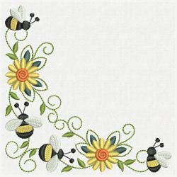 Bee Corner Decorations 05(Sm) machine embroidery designs