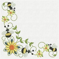 Bee Corner Decorations 07(Lg) machine embroidery designs