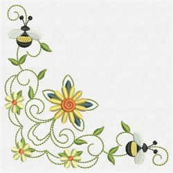 Bee Corner Decorations 08(Lg) machine embroidery designs