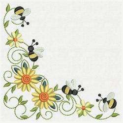 Bee Corner Decorations 09(Lg) machine embroidery designs