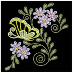 Butterfly Flower Decorations 04(Lg) machine embroidery designs