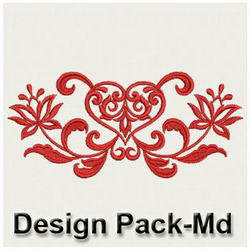 Heirloom Flowers Damask(Md) machine embroidery designs