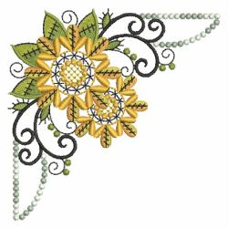 Patchwork Floral Corners 07(Lg) machine embroidery designs