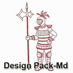 Redwork Little Knight(Md) machine embroidery designs