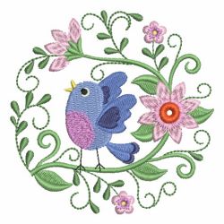 Folk Art Birds 01 machine embroidery designs