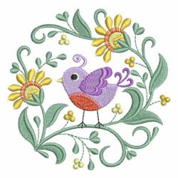 Folk Art Birds 03 machine embroidery designs