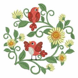 Folk Art Birds 07 machine embroidery designs