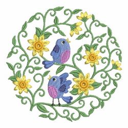 Folk Art Birds 09 machine embroidery designs