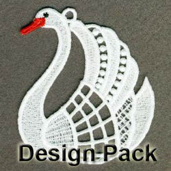 FSL Swan Ornaments machine embroidery designs