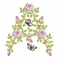 Heirloom Rose Alphabets 01 machine embroidery designs