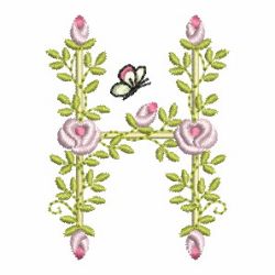 Heirloom Rose Alphabets 08 machine embroidery designs