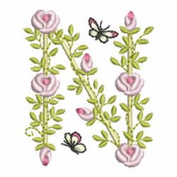 Heirloom Rose Alphabets 14 machine embroidery designs