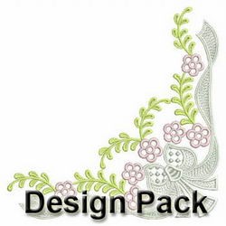 Elegant Flower Corners machine embroidery designs