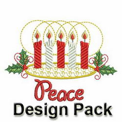 Christmas Candle and Greetings machine embroidery designs
