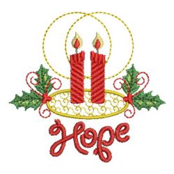Christmas Candle and Greetings 02 machine embroidery designs