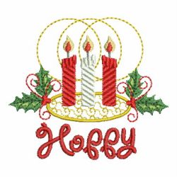 Christmas Candle and Greetings 03 machine embroidery designs