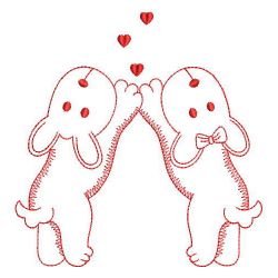 Redwork Best Friends 08 machine embroidery designs