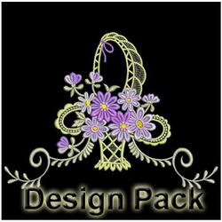 Elegant Floral Baskets machine embroidery designs