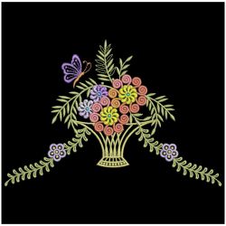 Elegant Floral Baskets 03 machine embroidery designs