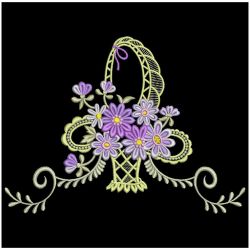 Elegant Floral Baskets 04 machine embroidery designs