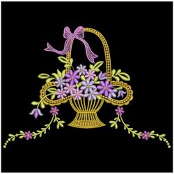 Elegant Floral Baskets 08 machine embroidery designs