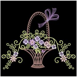 Elegant Floral Baskets 09 machine embroidery designs