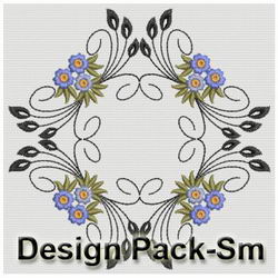 Heirloom Blue Floral machine embroidery designs