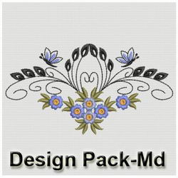 Heirloom Blue Floral machine embroidery designs