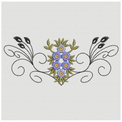 Heirloom Blue Floral 01 machine embroidery designs
