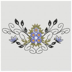 Heirloom Blue Floral 07 machine embroidery designs
