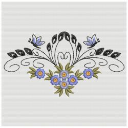 Heirloom Blue Floral 08 machine embroidery designs
