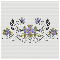 Heirloom Blue Floral 09 machine embroidery designs