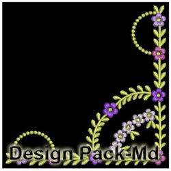 Elegant Flower Corners machine embroidery designs