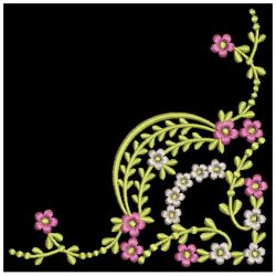 Elegant Flower Corners 04 machine embroidery designs