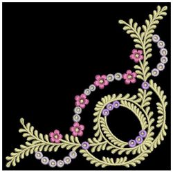 Elegant Flower Corners 08 machine embroidery designs