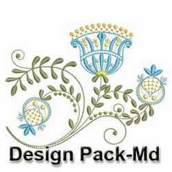 Jacobean Florals machine embroidery designs