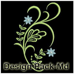 Swirly Flowers machine embroidery designs