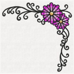 Artistic Flower Corners 02 machine embroidery designs