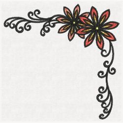 Artistic Flower Corners 03 machine embroidery designs