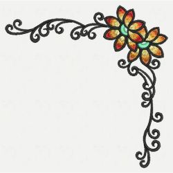 Artistic Flower Corners 05 machine embroidery designs