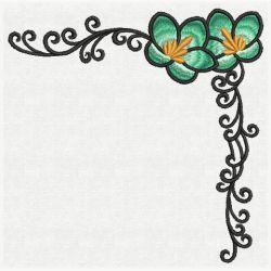 Artistic Flower Corners 07 machine embroidery designs