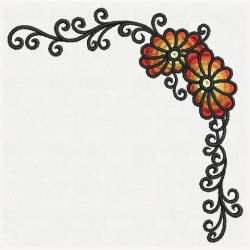 Artistic Flower Corners 09 machine embroidery designs