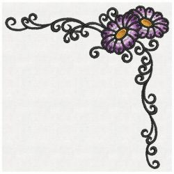 Artistic Flower Corners 10 machine embroidery designs
